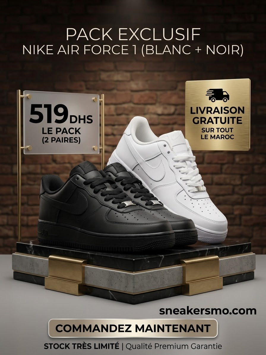 Pack 2 Air Force 1 White & Black